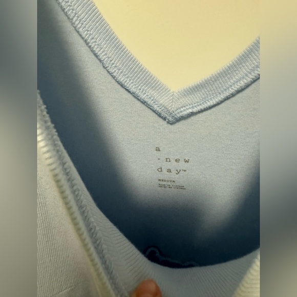 Target A New Day Powder Blue V Neck Dress with pockets, size Medium - Picture 2 of 4